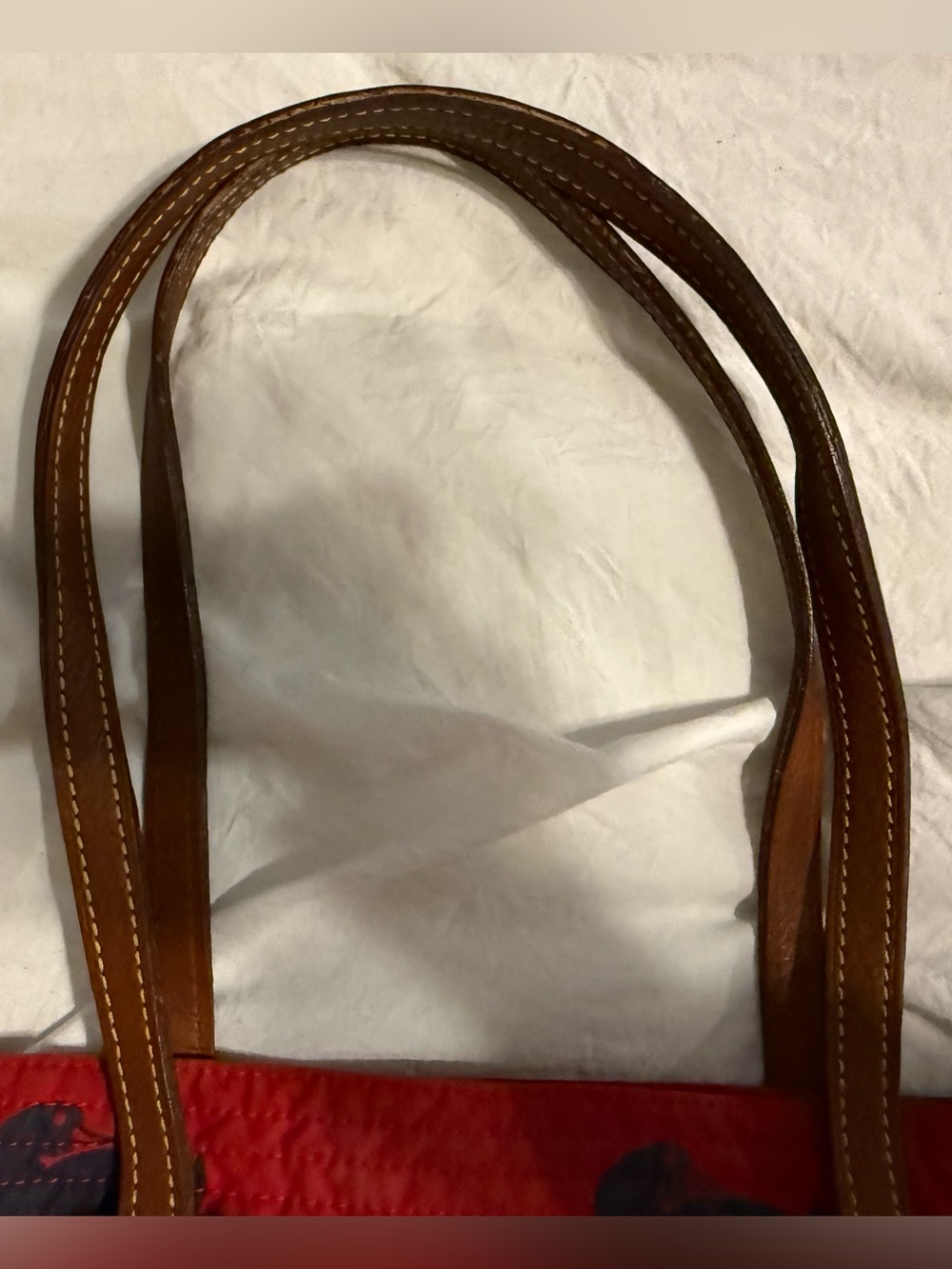 Dooney & Bourke Red and Navy Duck Tote - Picture 15 of 16